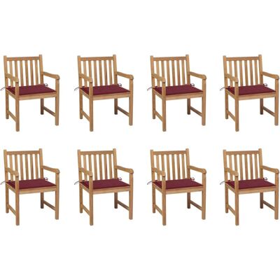 Conjunto de Sillas de Jardín Maisonchic - 8 Sillas con Cojines - Muebles de Teca Conjunto de Sillas de Jardín Maisonchic - 8 Sillas con Cojines - Muebles de Teca
