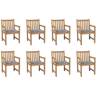 VidaXL Gartensessel - Langlebig Teak, Kissen, Set aus 8 VidaXL Gartensessel - Langlebig Teak, Kissen, Set aus 8