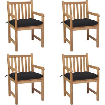 VidaXL Outdoor Chair - Teak Schwarz - 8er Gartenset VidaXL Outdoor Chair - Teak Schwarz - 8er Gartenset