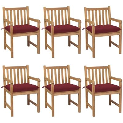 VidaXL Gartensessel Teak Rot - Set aus 8 Stühlen VidaXL Gartensessel Teak Rot - Set aus 8 Stühlen