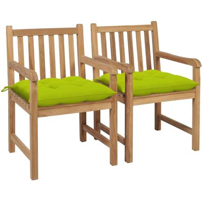 VidaXL Gartenstuhl-Set - Teak Grün - 8 Stück VidaXL Gartenstuhl-Set - Teak Grün - 8 Stück
