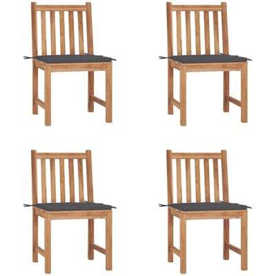 VidaXL Outdoor Sessel - Langlebige Teak 4 Stück Anthrazit VidaXL Outdoor Sessel - Langlebige Teak 4 Stück Anthrazit