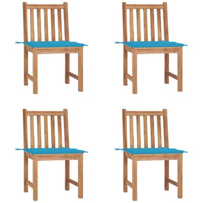 vidaXL Gartensessel-Set 4 Teak Kissen - Gartenmöbel vidaXL Gartensessel-Set 4 Teak Kissen - Gartenmöbel