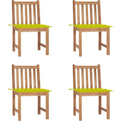 VidaXL Gartenstuhl - Teak Grün - 4 Stück VidaXL Gartenstuhl - Teak Grün - 4 Stück