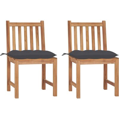 vidaXL Gartenstuhl mit Kissen - Langlebiger Teak-Gartenstuhl vidaXL Gartenstuhl mit Kissen - Langlebiger Teak-Gartenstuhl
