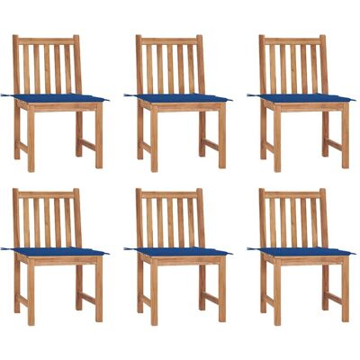 vidaXL Gartenstuhl-Set - Teak Blau - 6 Stück vidaXL Gartenstuhl-Set - Teak Blau - 6 Stück
