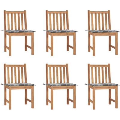 vidaXL Gartenstühle 6er Set aus Teak mit Kissen vidaXL Gartenstühle 6er Set aus Teak mit Kissen