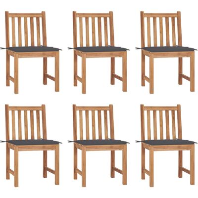 VidaXL Gartenstühle aus Teakholz - 8 Stück Anthrazit VidaXL Gartenstühle aus Teakholz - 8 Stück Anthrazit