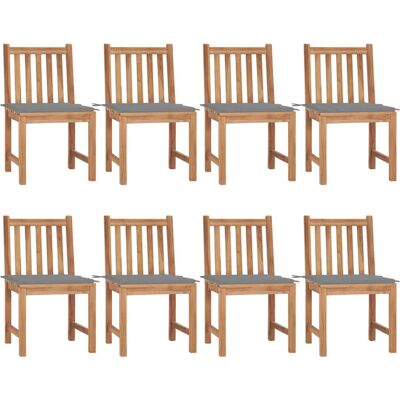 vidaXL Gartensessel-Set - Langlebiges Teakholz - 8 Stühle & Kissen vidaXL Gartensessel-Set - Langlebiges Teakholz - 8 Stühle & Kissen