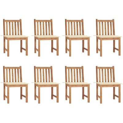 vidaXL Gartestühle 8 Stück Teak Holz Kissen - Gartenmöbel vidaXL Gartestühle 8 Stück Teak Holz Kissen - Gartenmöbel