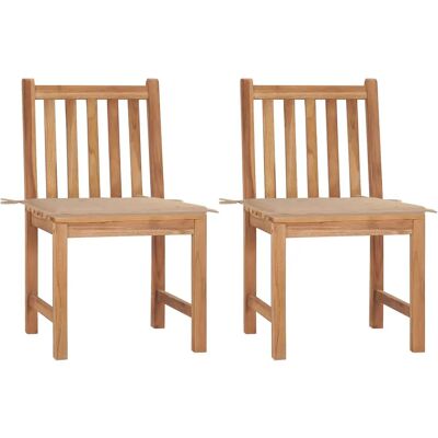 VidaXL Außenstuhl Teak Beige - Gartenmöbel VidaXL Außenstuhl Teak Beige - Gartenmöbel