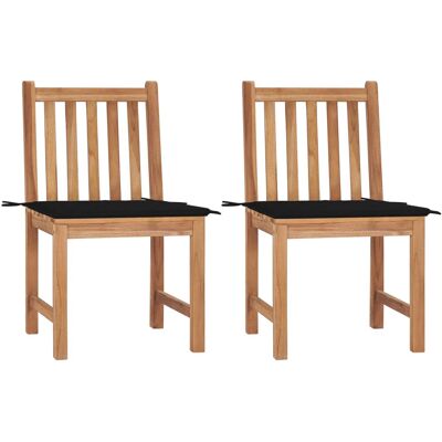 VidaXL Gartensessel-Set - Robuste Teakholzsessel mit Kissen VidaXL Gartensessel-Set - Robuste Teakholzsessel mit Kissen