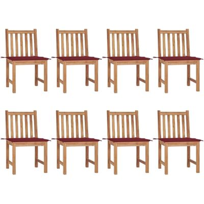vidaXL Gartenstühle Set 8 Teak Holz Kissen vidaXL Gartenstühle Set 8 Teak Holz Kissen