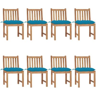 VidaXL Outdoor-Stuhl - Teak Blau - Langlebig, Wetterbeständig, Kissen VidaXL Outdoor-Stuhl - Teak Blau - Langlebig, Wetterbeständig, Kissen