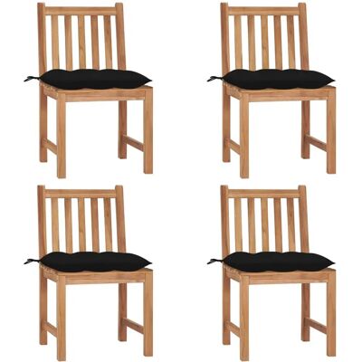vidaXL Gartenstühle 8 Stk. Teak mit Kissen - Gartenmöbel vidaXL Gartenstühle 8 Stk. Teak mit Kissen - Gartenmöbel