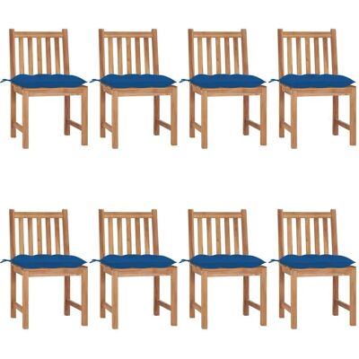 vidaXL Gartensessel - Teak Blau 8 Stk vidaXL Gartensessel - Teak Blau 8 Stk