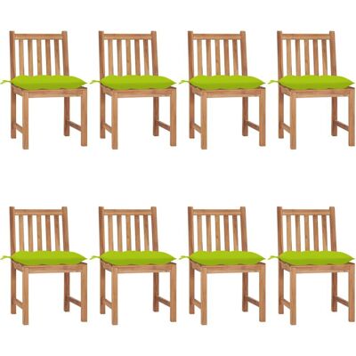 vidaXL Gartenstühle Set mit Kissen - Teak Grün vidaXL Gartenstühle Set mit Kissen - Teak Grün
