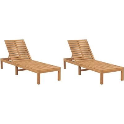 Maisonchic 2 sztuki leżaków z litego drewna teak - Meble ogrodowe - Leżaki do ogrodu Maisonchic 2 sztuki leżaków z litego drewna teak - Meble ogrodowe - Leżaki do ogrodu