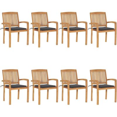 vidaXL Teak Stapelbare Gartenstühle - Gartenmöbel vidaXL Teak Stapelbare Gartenstühle - Gartenmöbel