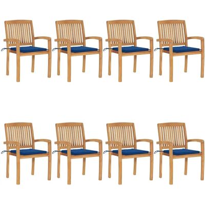 vidaXL Teak-Gartenstühle mit Kissen - Garteneinrichtung vidaXL Teak-Gartenstühle mit Kissen - Garteneinrichtung