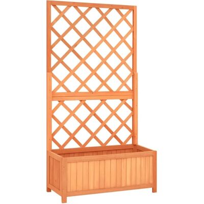 vidaXL Gartengitter mit Blumenbox braun - Gartenzaun mit Blumen vidaXL Gartengitter mit Blumenbox braun - Gartenzaun mit Blumen