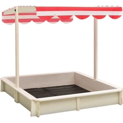 vidaXL Kiefernholz Sandkasten mit verstellbarem Dach - Sandkasten vidaXL Kiefernholz Sandkasten mit verstellbarem Dach - Sandkasten