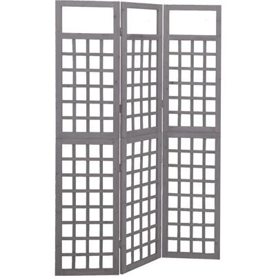 vidaXL Pevný smrkový 3-panelový dělicí systém / Mřížka šedá - Dělicí systém/Mřížka vidaXL Pevný smrkový 3-panelový dělicí systém / Mřížka šedá - Dělicí systém/Mřížka