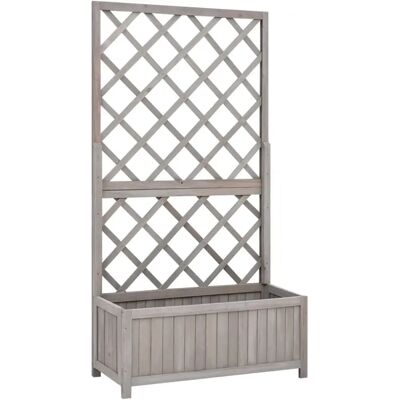 vidaXL Gartenrankgitter mit Blumenkasten Grau - 70x30x135 cm - Gartenrankgitter mit Blumenkasten vidaXL Gartenrankgitter mit Blumenkasten Grau - 70x30x135 cm - Gartenrankgitter mit Blumenkasten