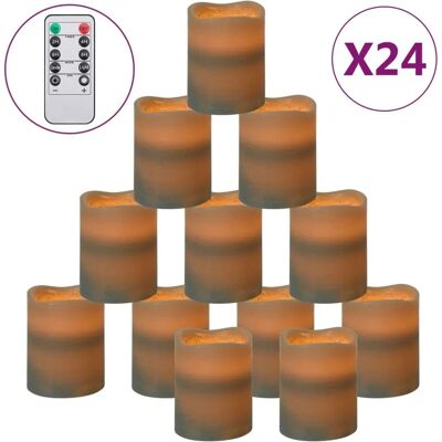 vidaXL 24 velas led sin llama con mando - Velas vidaXL 24 velas led sin llama con mando - Velas