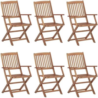 vidaXL 6x Solide Akazien Holztisch Gartenmöbel Klappstühle vidaXL 6x Solide Akazien Holztisch Gartenmöbel Klappstühle