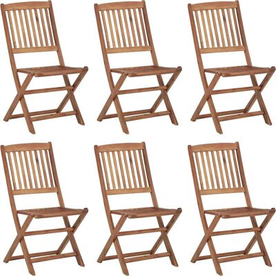 VidaXL Buitenset Stoelen - Acaciahout - Opvouwbaar - 6 stuks VidaXL Buitenset Stoelen - Acaciahout - Opvouwbaar - 6 stuks