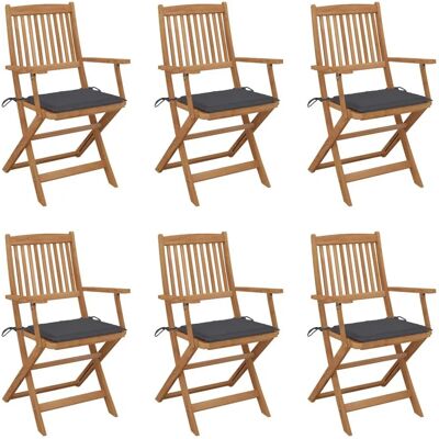 VidaXL Outdoor Stuhl - Klappbarer Akazienholz mit Kissen VidaXL Outdoor Stuhl - Klappbarer Akazienholz mit Kissen