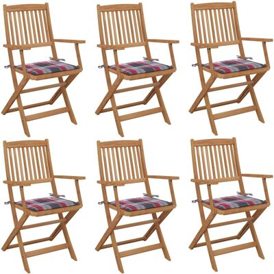 Vidaxl Faltbare Gartensessel-Set aus 6 mit Kissen Vidaxl Faltbare Gartensessel-Set aus 6 mit Kissen