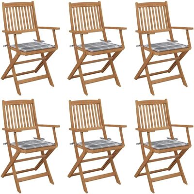 vidaXL Zusammenlegbare Gartensessel mit Kissen - Grau vidaXL Zusammenlegbare Gartensessel mit Kissen - Grau
