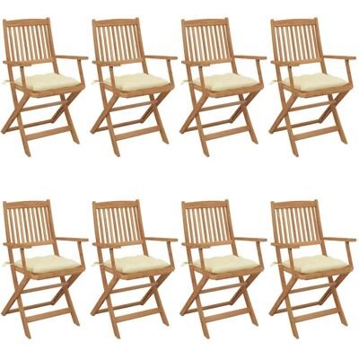 VidaXL Gartensessel - Klappbarer Akazienholz mit Kissen - Gartenmöbel VidaXL Gartensessel - Klappbarer Akazienholz mit Kissen - Gartenmöbel