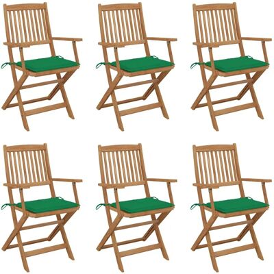 VidaXL Gartenstuhl - Klappbarer Holzstuhl mit Kissen VidaXL Gartenstuhl - Klappbarer Holzstuhl mit Kissen
