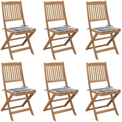vidaXL Faltbare Gartensessel mit Kissen - Akazienholz - Braun vidaXL Faltbare Gartensessel mit Kissen - Akazienholz - Braun