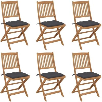 HomeDecor Gartenstühle Faltbar 6er Set Massives Akazienholz & Kissen - Gartenmöbel HomeDecor Gartenstühle Faltbar 6er Set Massives Akazienholz & Kissen - Gartenmöbel