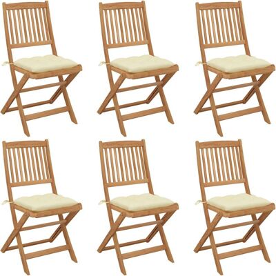 VidaXL Klappstühle aus Akazienholz im Garten - 6 Stück VidaXL Klappstühle aus Akazienholz im Garten - 6 Stück