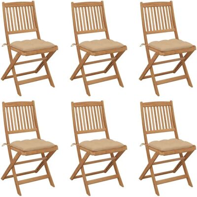 VidaXL Outdoor Stuhl - Faltbarer Akazienholztisch mit Kissen VidaXL Outdoor Stuhl - Faltbarer Akazienholztisch mit Kissen