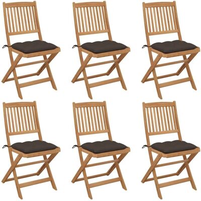 vidaXL Klappbare Gartensessel - Akazienholz mit Kissen vidaXL Klappbare Gartensessel - Akazienholz mit Kissen