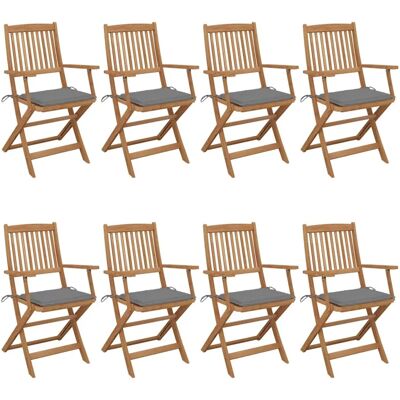 vidaXL Klappbare Gartenstühle - Akazien Holz Grau vidaXL Klappbare Gartenstühle - Akazien Holz Grau