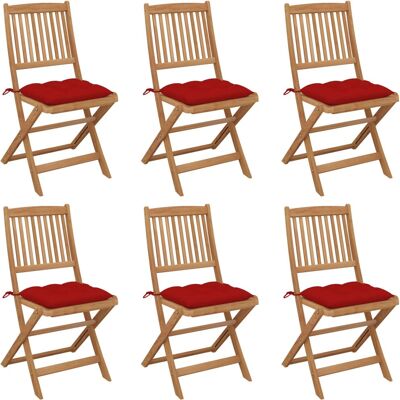 VidaXL 3075042 outdoor chair Terrace Padded seat Acacia wood Red - Gartenstühle VidaXL 3075042 outdoor chair Terrace Padded seat Acacia wood Red - Gartenstühle