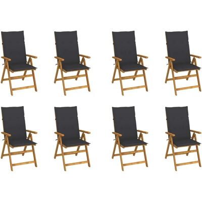 MAISONCHIC Akazien Gartenstühle - 8er Set Klappbar mit Kissen MAISONCHIC Akazien Gartenstühle - 8er Set Klappbar mit Kissen