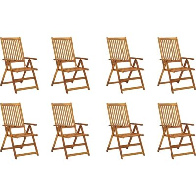 vidaXL Gartenstühle - Klappbare Akazienholzmöbel mit Kissen - 8 stk vidaXL Gartenstühle - Klappbare Akazienholzmöbel mit Kissen - 8 stk
