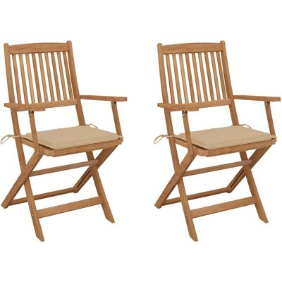 Vida XL Europe B.V. vidaXL Klappbare Gartenstühle - Akazie - Beige Vida XL Europe B.V. vidaXL Klappbare Gartenstühle - Akazie - Beige