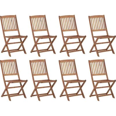 vidaXL Klappbare Gartensessel mit Kissen - 8 Stk., Akazienholz vidaXL Klappbare Gartensessel mit Kissen - 8 Stk., Akazienholz