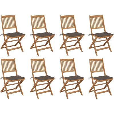 VIDAXL Gartenstühle - Klappbar mit Kissen - 8 Stk VIDAXL Gartenstühle - Klappbar mit Kissen - 8 Stk