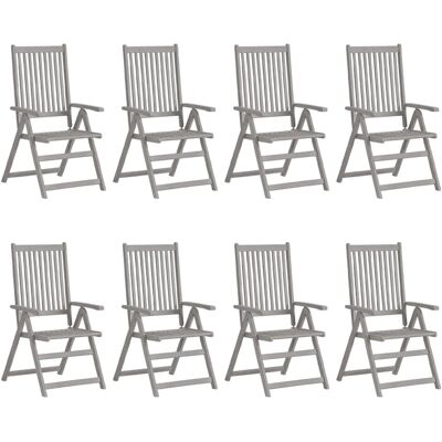 VidaXL Gartenstuhl - Verstellbarer Loungesessel - Grau VidaXL Gartenstuhl - Verstellbarer Loungesessel - Grau
