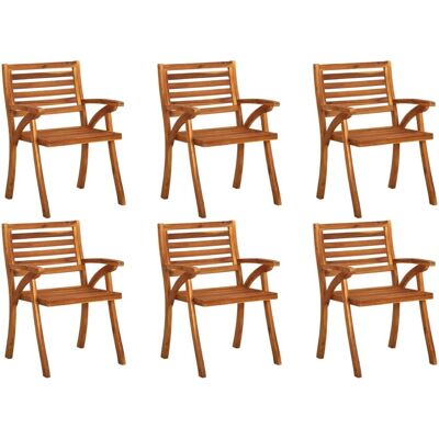 vidaXL Gartenstühle 6 Stück Massives Akazienholz - Gartenstühle vidaXL Gartenstühle 6 Stück Massives Akazienholz - Gartenstühle
